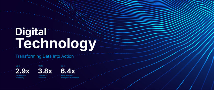 Cutting Edge AI Data Flow in Digital Technology Abstract Illustration - Tech Industry Backdrop with Lines and Patterns Emphasizing Seamless Integration. Tech Background Vector.