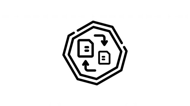 File conversion or data transfer icon design for software, technology, or data management industry projects. Useful for website or app.

