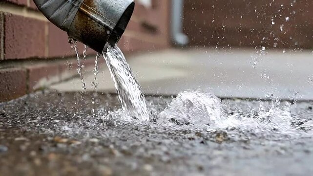 Urban Rainwater Drainage Flow Captured from Different Angles for Environmental Study