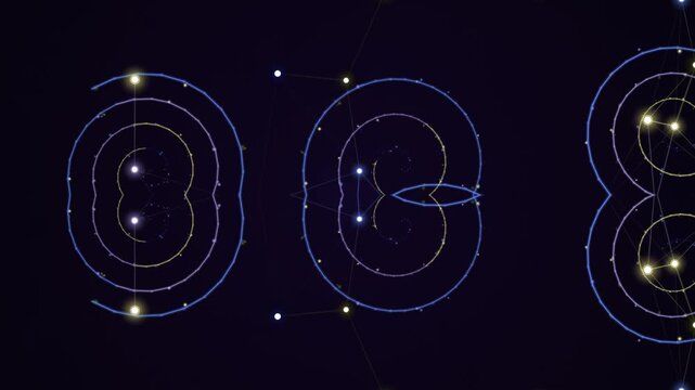 Stylized Number Eight Animation with Stars.