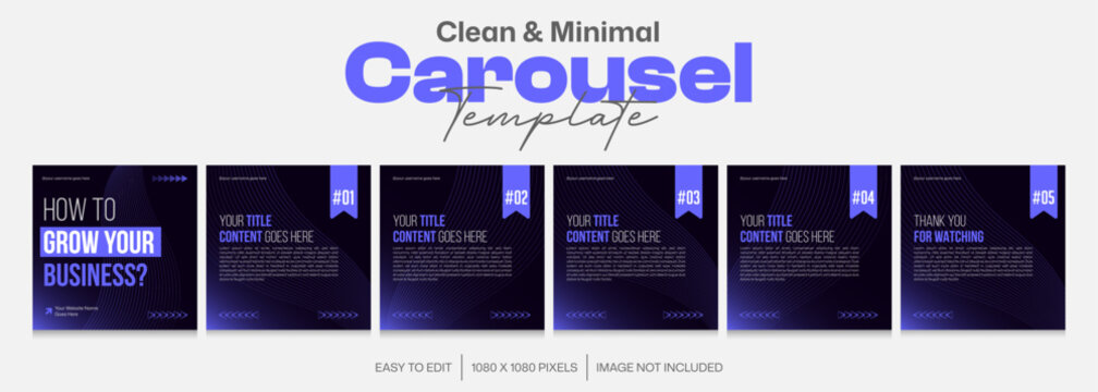 Set of Clean modern and gradient Editable Microblog carousel template for social media, Instagram carousel post, LinkedIn carousel post Template