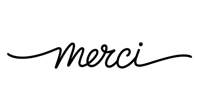 Merci handwritten calligraphy lettering