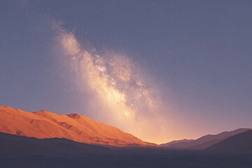 A mountain range in the distance