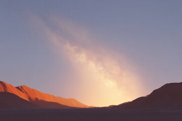 A mountain range in the distance