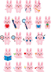 Obraz premium 귀여운 토끼 학습 이미지 