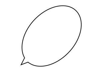 Isometric speech bubble icon with black outline and minimal design on white background