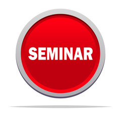 Round seminar button icon vector isolated illustration
