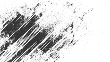Black and white grunge texture with diagonal brush strokes and scattered speckles abstract