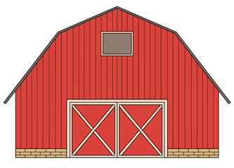 Barn building isolated graphic color sketch illustration vector
