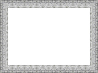 Hellgrauer rechteckiger gemusterter freigestellter Bilderrahmen