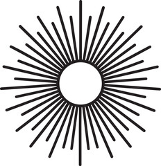 Obraz premium Bold line sun symbol with open center for logo templates