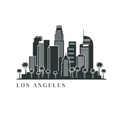 Los Angeles Skyline Silhouette Vector