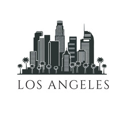 Los Angeles Skyline Silhouette Vector
