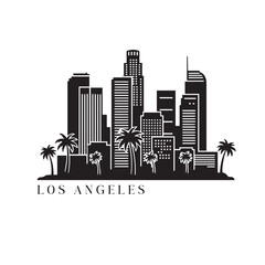 Los Angeles Skyline Silhouette Vector
