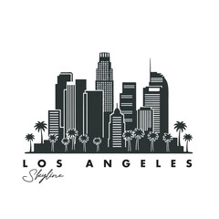 Los Angeles Skyline Silhouette Vector