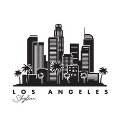 Los Angeles Skyline Silhouette Vector