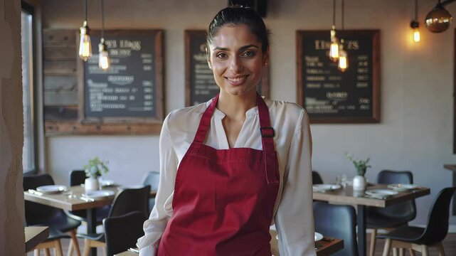 Barista smiles with genuine warmth behind caf&eacute; counter, warmth radiating from eye contact and open posture, warmth building repeat customers, community loyalty, warmth the ingredient that turns coffee