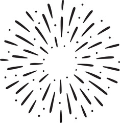 Fototapeta premium Sketchy hand drawn sun rays vector for casual design themes