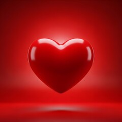 Vibrant 3D Red Heart on a Radiant Background