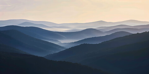 Fototapeta premium Misty Blue Mountain Landscape
