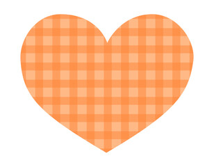 チェック柄ハートのシンプルなフレーム素材　オレンジ
