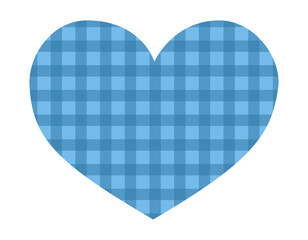 チェック柄ハートのシンプルなフレーム素材　青
