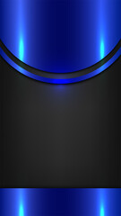 abstract blue metallic curves on sleek black background with glowing light, modern tech vertical banner and smartphone wallpaper