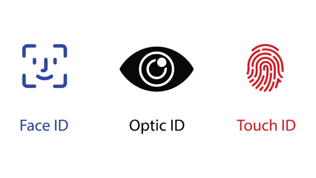 Face ID vector icons for biometric authentication and security