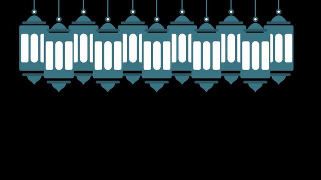 Ramadan lantern islamic background with alpha channel. Transparent ramadan design element animaton background. Motion graphics overlay