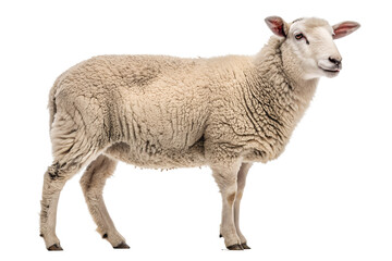 Obraz premium Realistic Sheep Isolated on White Background