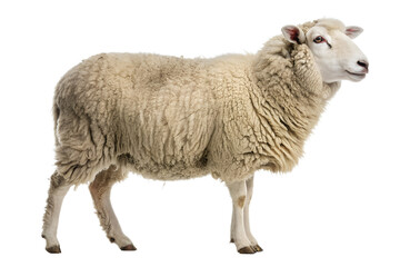 Fototapeta premium Realistic Sheep Isolated on White Background