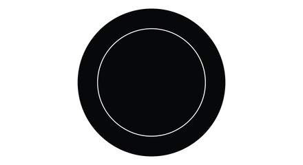 A stark minimalist image featuring a complete black circle with a thin white circular line within a striking silhouette high quality © ArtBySalea07