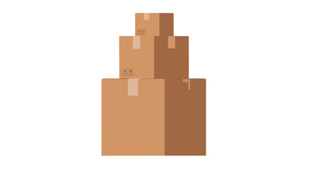 Obraz premium Stacked Brown Cardboard Shipping Boxes with Tape and This Way Up Arrows Vector Illustration.