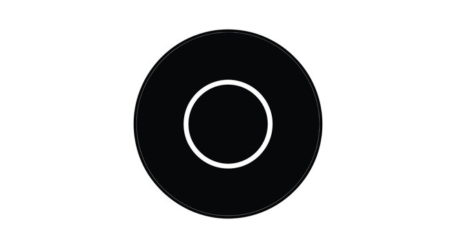 A simple graphic composition featuring a large black circle with a smaller white circular void a striking silhouette high quality professional