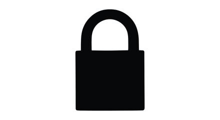 Naklejka premium A stark black silhouette of a padlock dominates the frame symbolizing security and restriction a simple silhouette high quality professional detailed