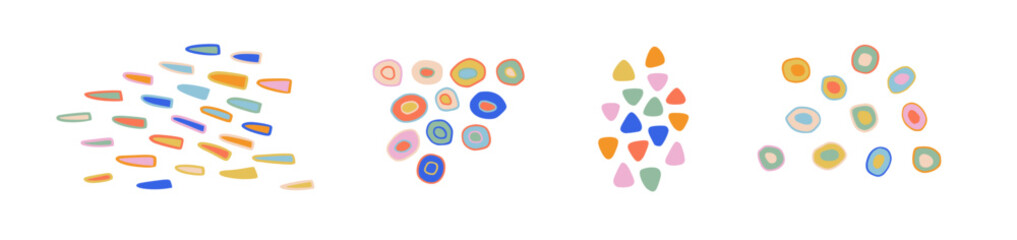 Hand drawn doodle fancy organic shapes, elements and textures. Vector illustration.