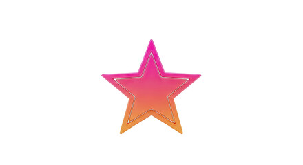 Obraz premium 3D Star with Pink to Orange Gradient