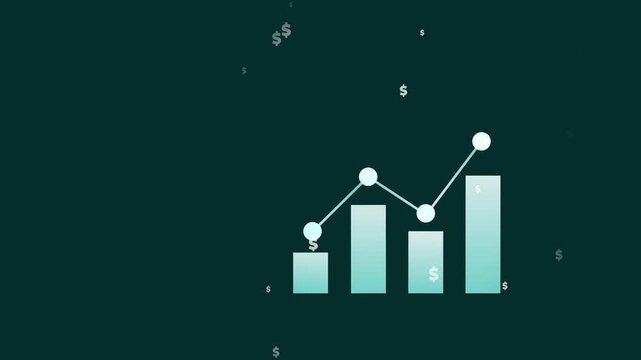 Concept interest rates and dividends ,investment growth percentage and interest on deposits ,increase in interest rates ,Retirement returns ,increase of profits. Motion graphics of business concept