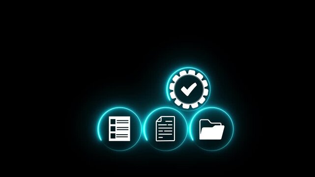 Accountant showing office document auditing concept ,plan review process and assess correctness ,Management of important document storage of organization. Motion graphics of document concept