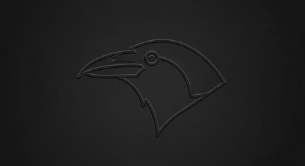 Naklejka premium Black Background with Bird Head Silhouette.