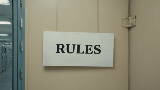 Sign for "rules".