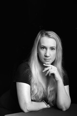 Elegant Mother of Four Black and White Portrait