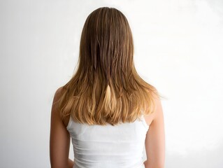 Obraz premium Wet Hair on Woman Back - Studio Shot