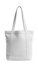 Minimalist white tote bag isolated on transparent background