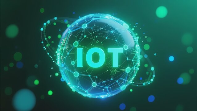 Digital globe with interconnected network and IoT text, representing internet of things technology