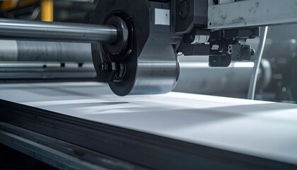 Automated industrial machinery cutting and processing materials with precision