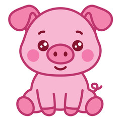 Cute cartoon Piglet Illustration for kids