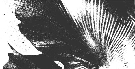 Obraz premium Abstract monochrome textured background with dark gray organic shapes and white speckled details