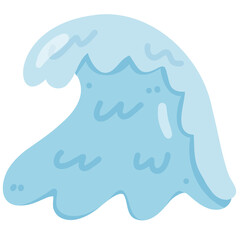 Fototapeta premium Abstract Ocean Wave Sticker, Tropical Water Element for Beach Design