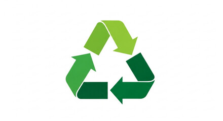 Obraz premium Green recycling symbol with arrows on white background for eco friendly concepts